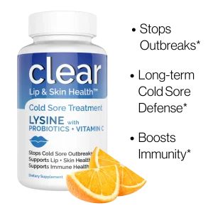 Clear Lip & Skin Health – Probiotic, L-Lysine & Vitamin C Daily Support