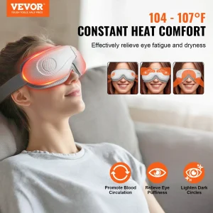 VEVOR Eye Massager with Heat, Remote & Bluetooth Music