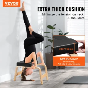VEVOR Yoga Headstand Bench with Wood Frame & PU Cushion
